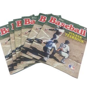 6 Vintage 1984 Edition Topps Chewing Gum Baseball Collectible Sticker Books
